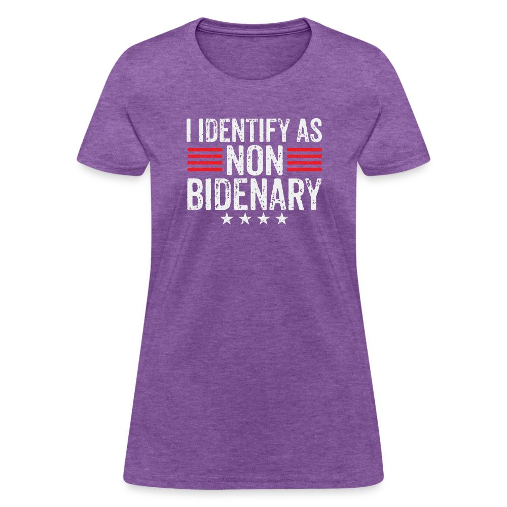 I Identify as Non-Bidenary Women's T-Shirt - purple heather