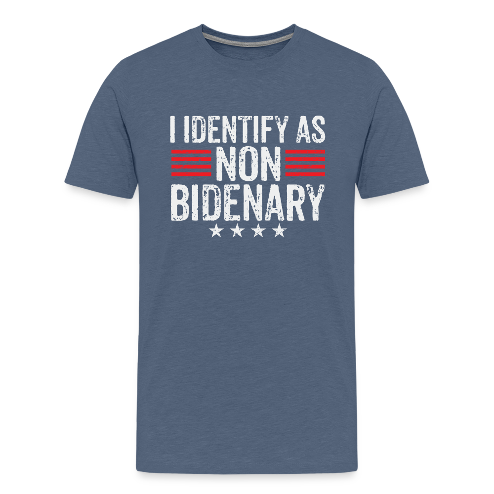 I Identify as Non-Bidenary Men's Premium T-Shirt - heather blue