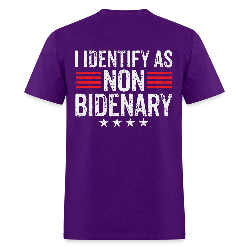 I Identify as Non-Bidenary (Back Print) Classic T-Shirt - purple