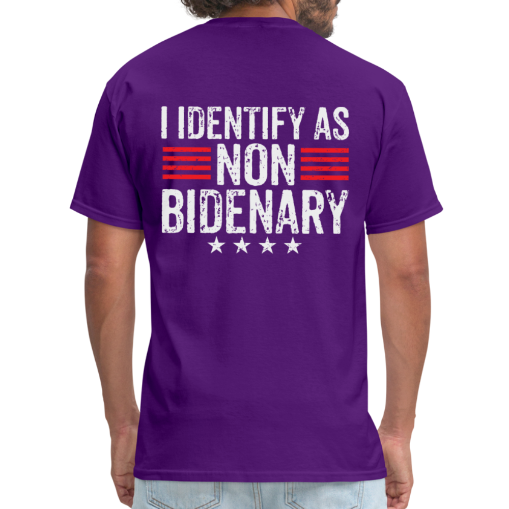 I Identify as Non-Bidenary (Back Print) Classic T-Shirt - purple