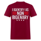 I Identify as Non-Bidenary (Back Print) Classic T-Shirt - burgundy