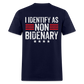 I Identify as Non-Bidenary (Back Print) Classic T-Shirt - navy