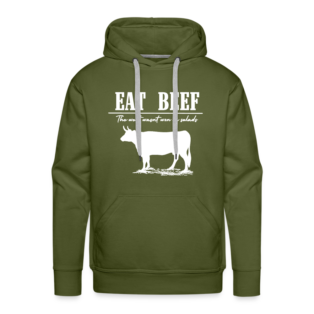 Eat Beef - The west wasn't won on Salads Men’s Premium Hoodie - olive green