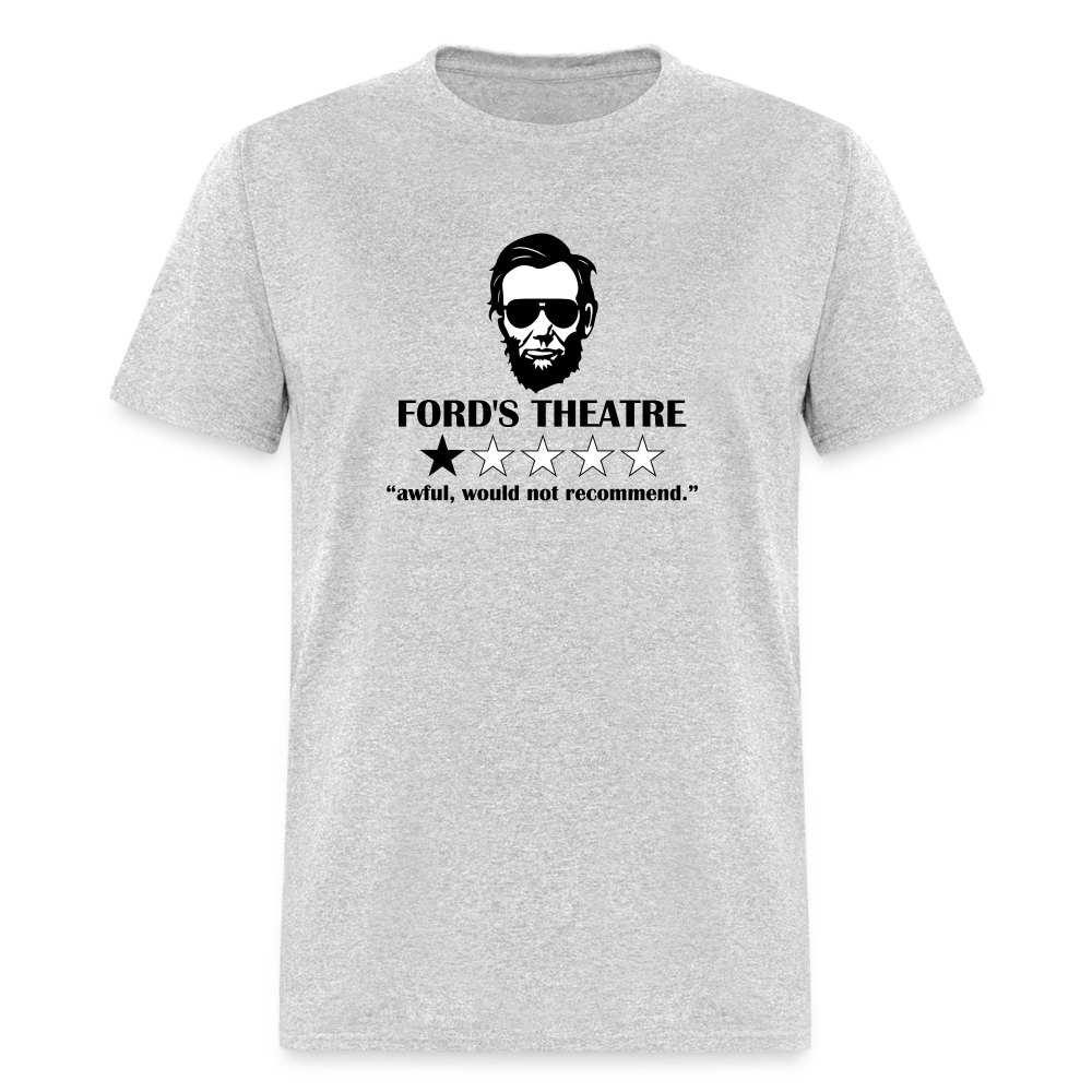 Abraham Lincoln Ford Theatre 1 Star Review Funny Classic T-Shirt - heather gray