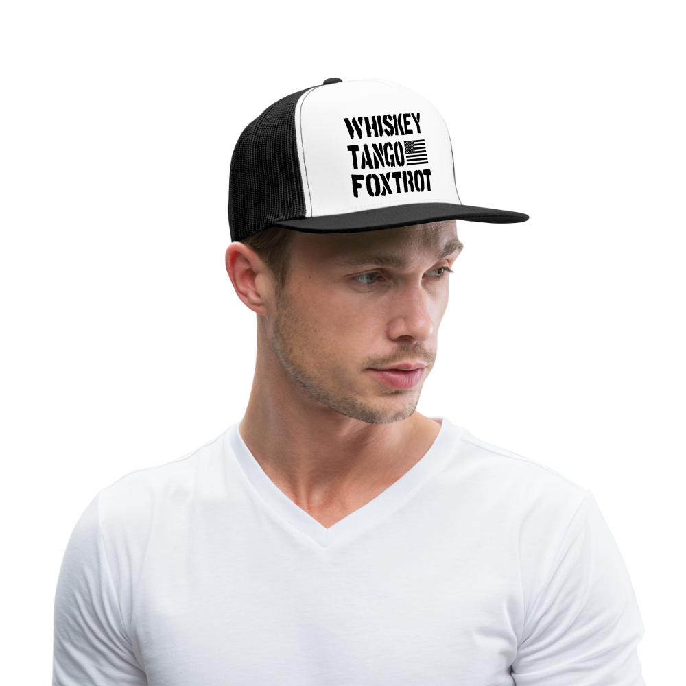 Whiskey - Tango - Foxtrot Trucker Hat - white/black