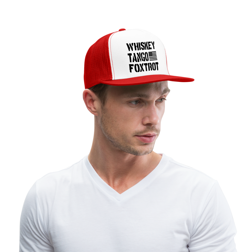 Whiskey - Tango - Foxtrot Trucker Hat - white/red