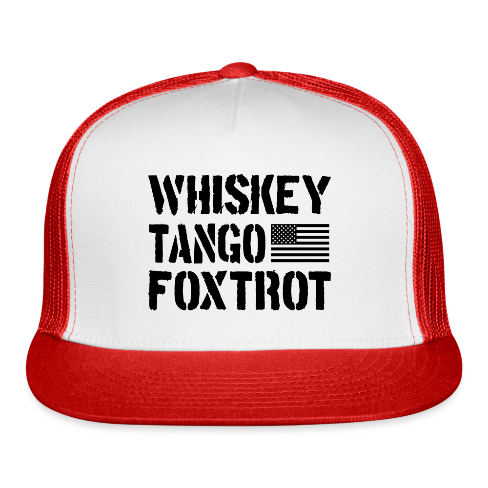 Whiskey - Tango - Foxtrot Trucker Hat - white/red