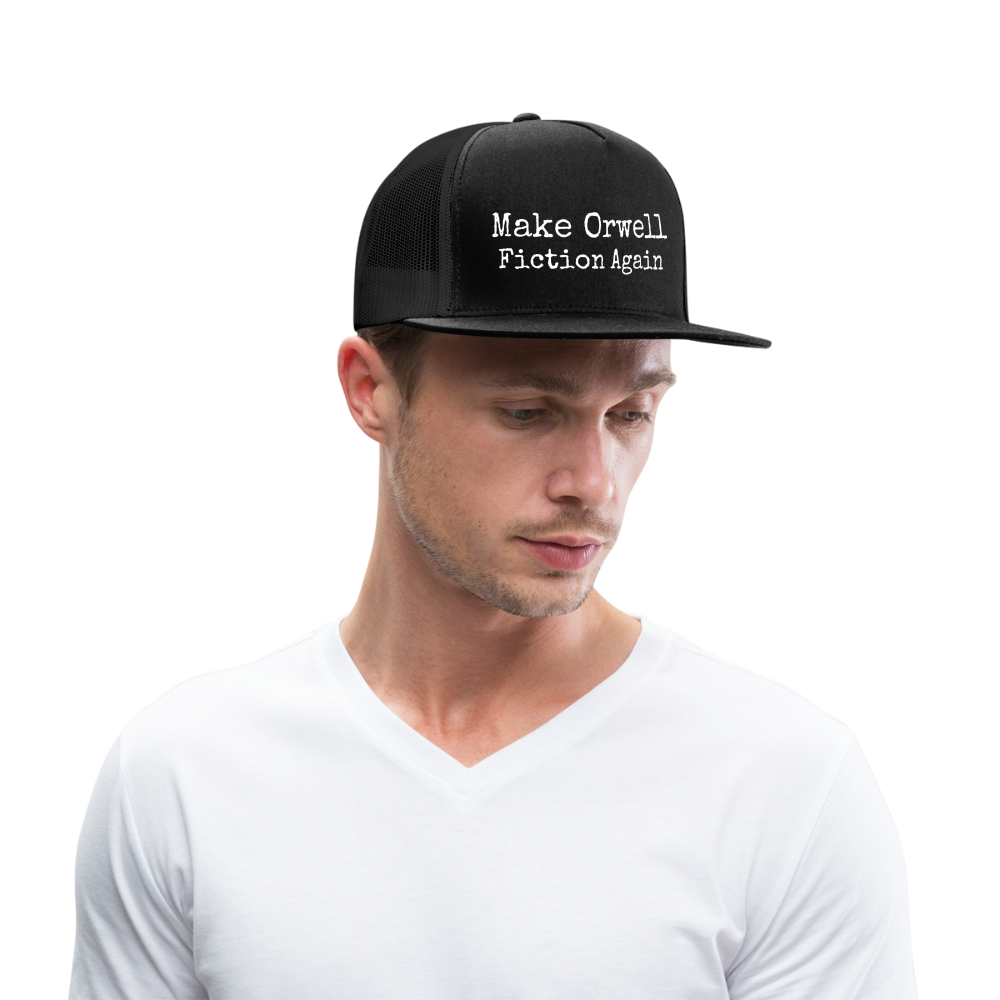 Make Orwell Fiction Again Trucker Hat - black/black