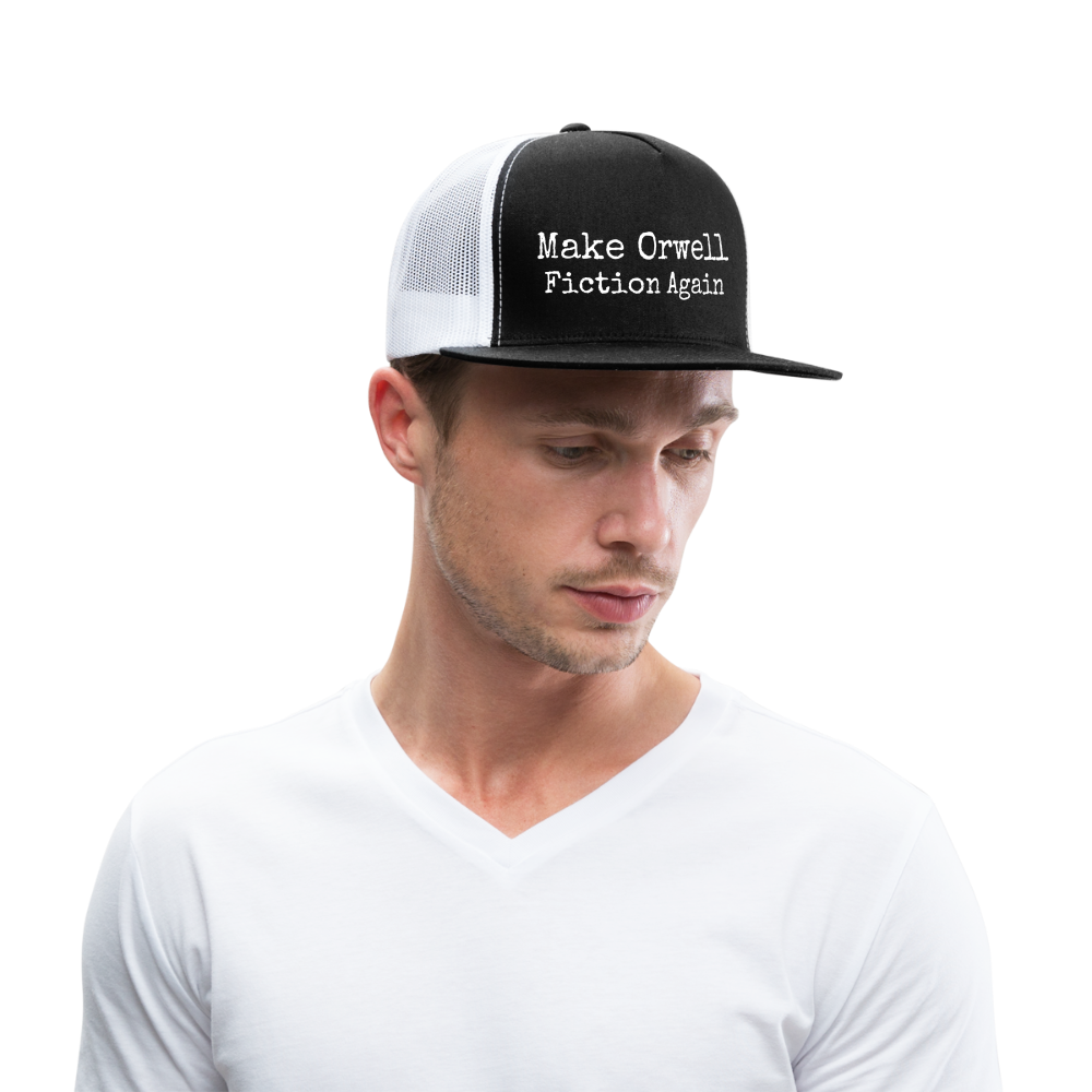 Make Orwell Fiction Again Trucker Hat - black/white