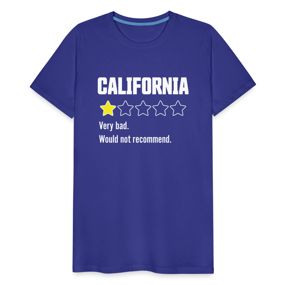 Review of California - Very bad. Would not recommend Funny Men's Premium T-Shirt - royal blue