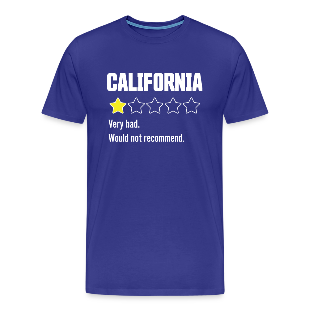 Review of California - Very bad. Would not recommend Funny Men's Premium T-Shirt - royal blue