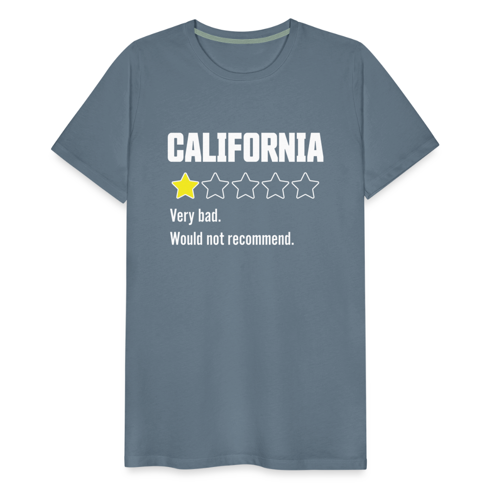 Review of California - Very bad. Would not recommend Funny Men's Premium T-Shirt - steel blue