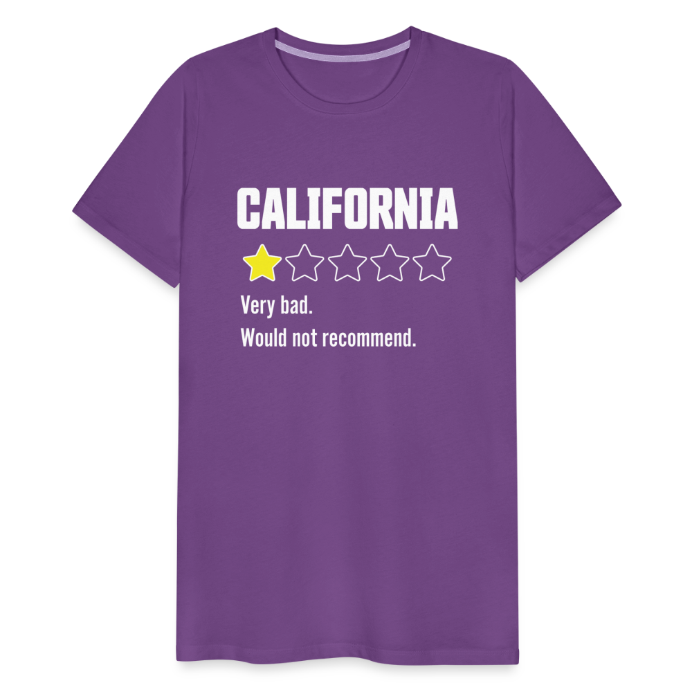 Review of California - Very bad. Would not recommend Funny Men's Premium T-Shirt - purple