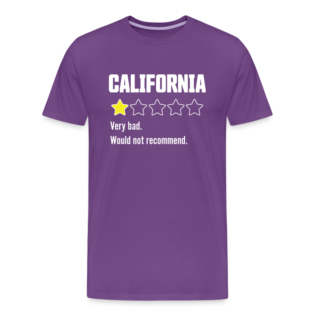 Review of California - Very bad. Would not recommend Funny Men's Premium T-Shirt - purple