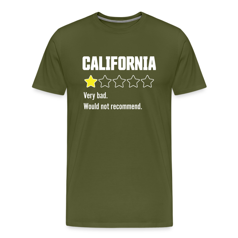 Review of California - Very bad. Would not recommend Funny Men's Premium T-Shirt - olive green