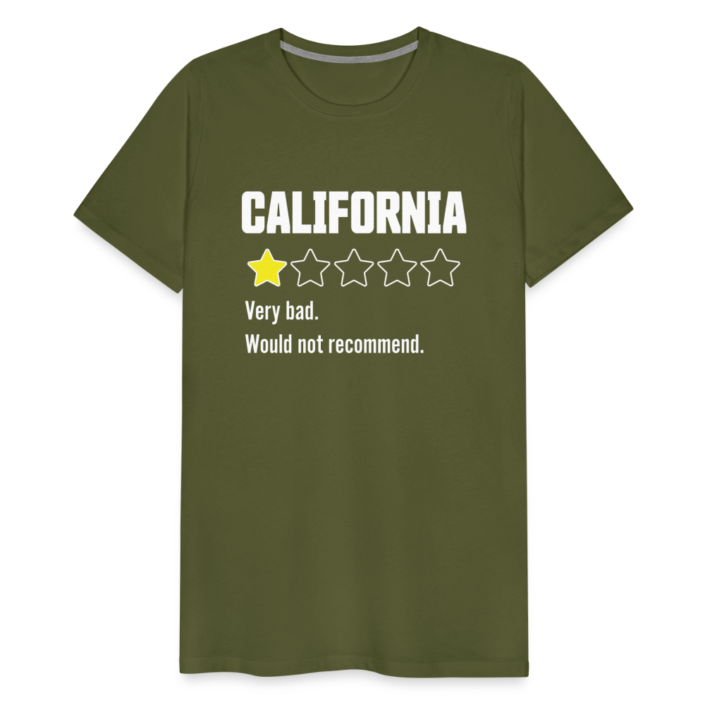 Review of California - Very bad. Would not recommend Funny Men's Premium T-Shirt - olive green