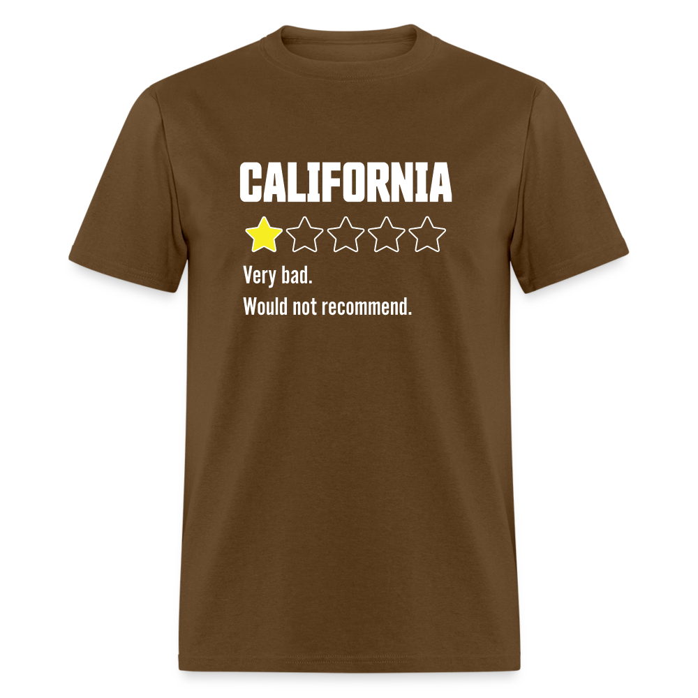 Review of California - Very bad. Would not recommend Funny Classic T-Shirt - brown