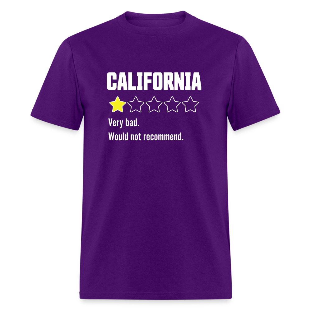 Review of California - Very bad. Would not recommend Funny Classic T-Shirt - purple