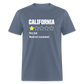 Review of California - Very bad. Would not recommend Funny Classic T-Shirt - denim