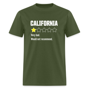 Review of California - Very bad. Would not recommend Funny Classic T-Shirt - military green