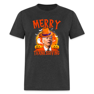 Confused Joe Biden Merry Thanksgiving - Halloween Funny Classic T-Shirt - heather black