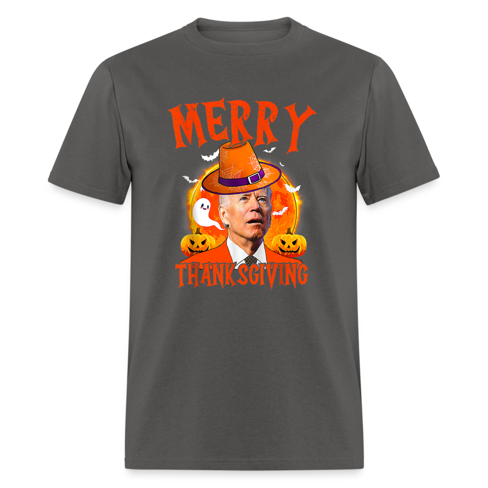 Confused Joe Biden Merry Thanksgiving - Halloween Funny Classic T-Shirt - charcoal