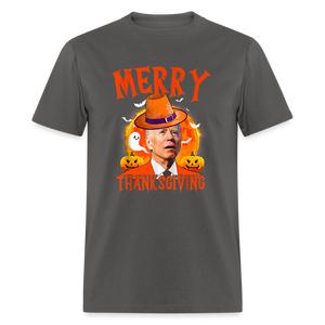 Confused Joe Biden Merry Thanksgiving - Halloween Funny Classic T-Shirt - charcoal