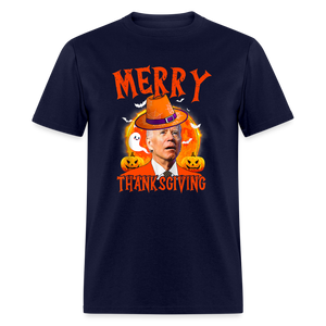 Confused Joe Biden Merry Thanksgiving - Halloween Funny Classic T-Shirt - navy