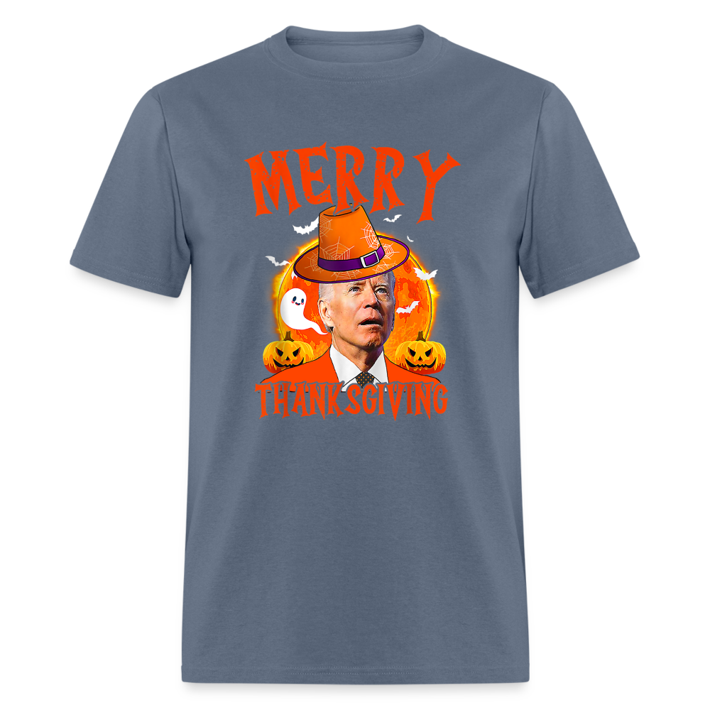 Confused Joe Biden Merry Thanksgiving - Halloween Funny Classic T-Shirt - denim