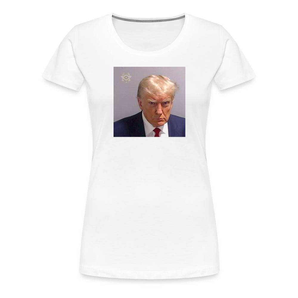 Trump's Mugshot Women’s Premium T-Shirt - white