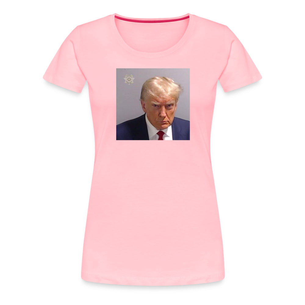 Trump's Mugshot Women’s Premium T-Shirt - pink