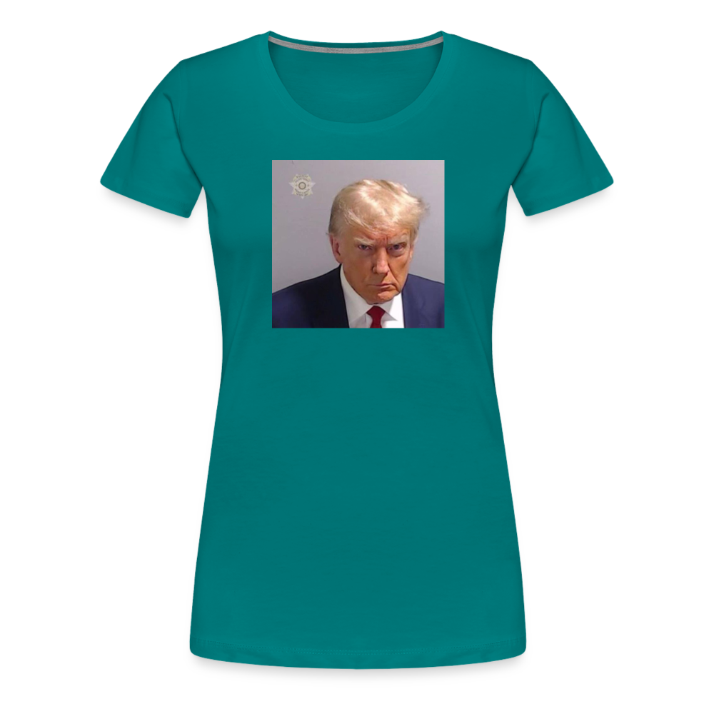 Trump's Mugshot Women’s Premium T-Shirt - teal