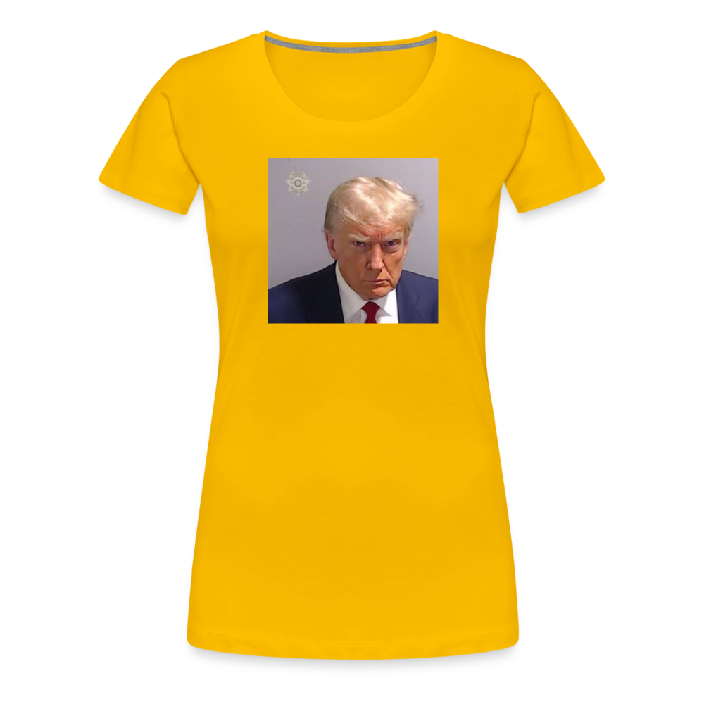 Trump's Mugshot Women’s Premium T-Shirt - sun yellow