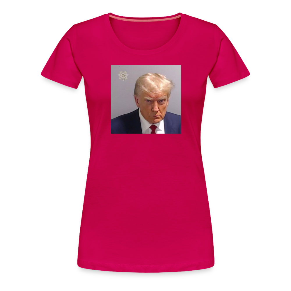 Trump's Mugshot Women’s Premium T-Shirt - dark pink