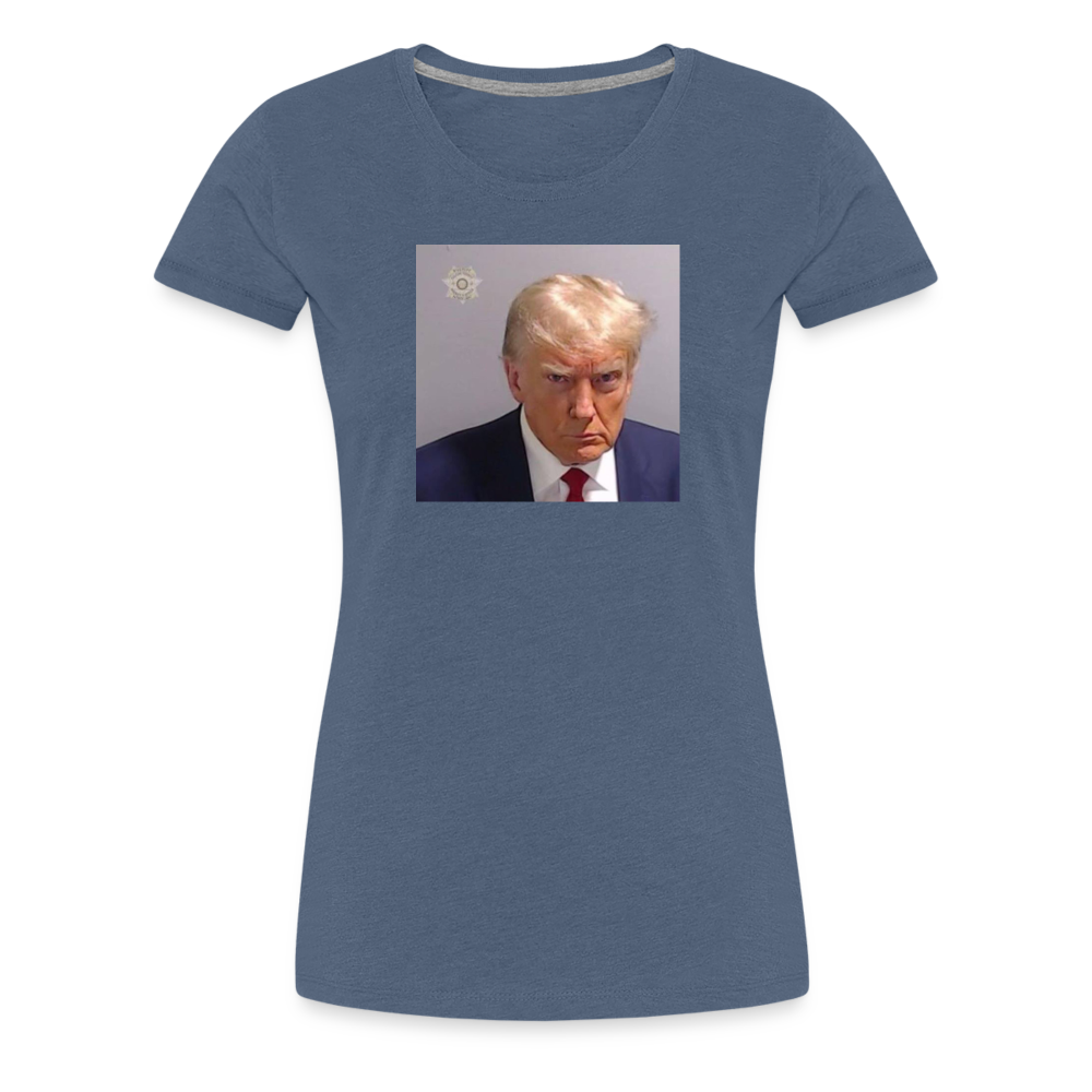 Trump's Mugshot Women’s Premium T-Shirt - heather blue