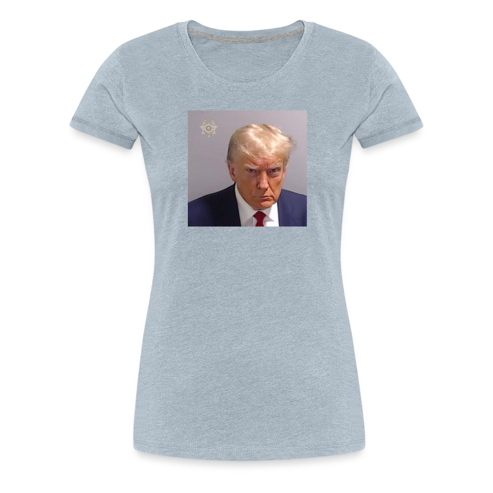 Trump's Mugshot Women’s Premium T-Shirt - heather ice blue