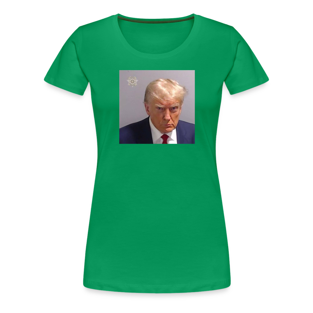 Trump's Mugshot Women’s Premium T-Shirt - kelly green