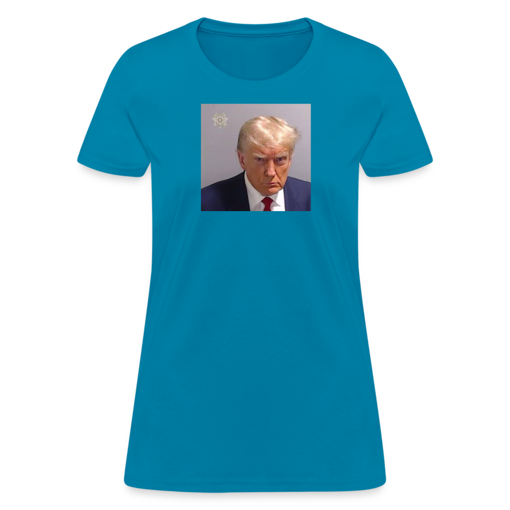 Trump's Mugshot Women's T-Shirt - turquoise