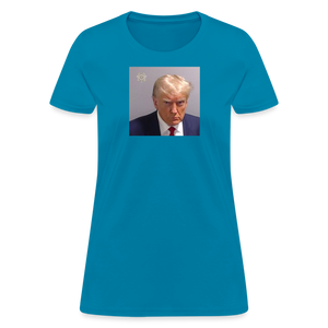 Trump's Mugshot Women's T-Shirt - turquoise