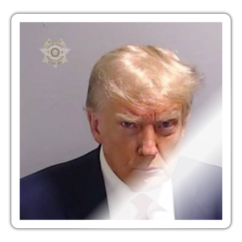 Trump's Mugshot Sticker - white glossy