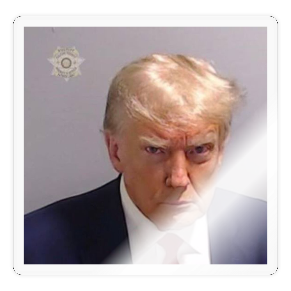 Trump's Mugshot Sticker - transparent glossy