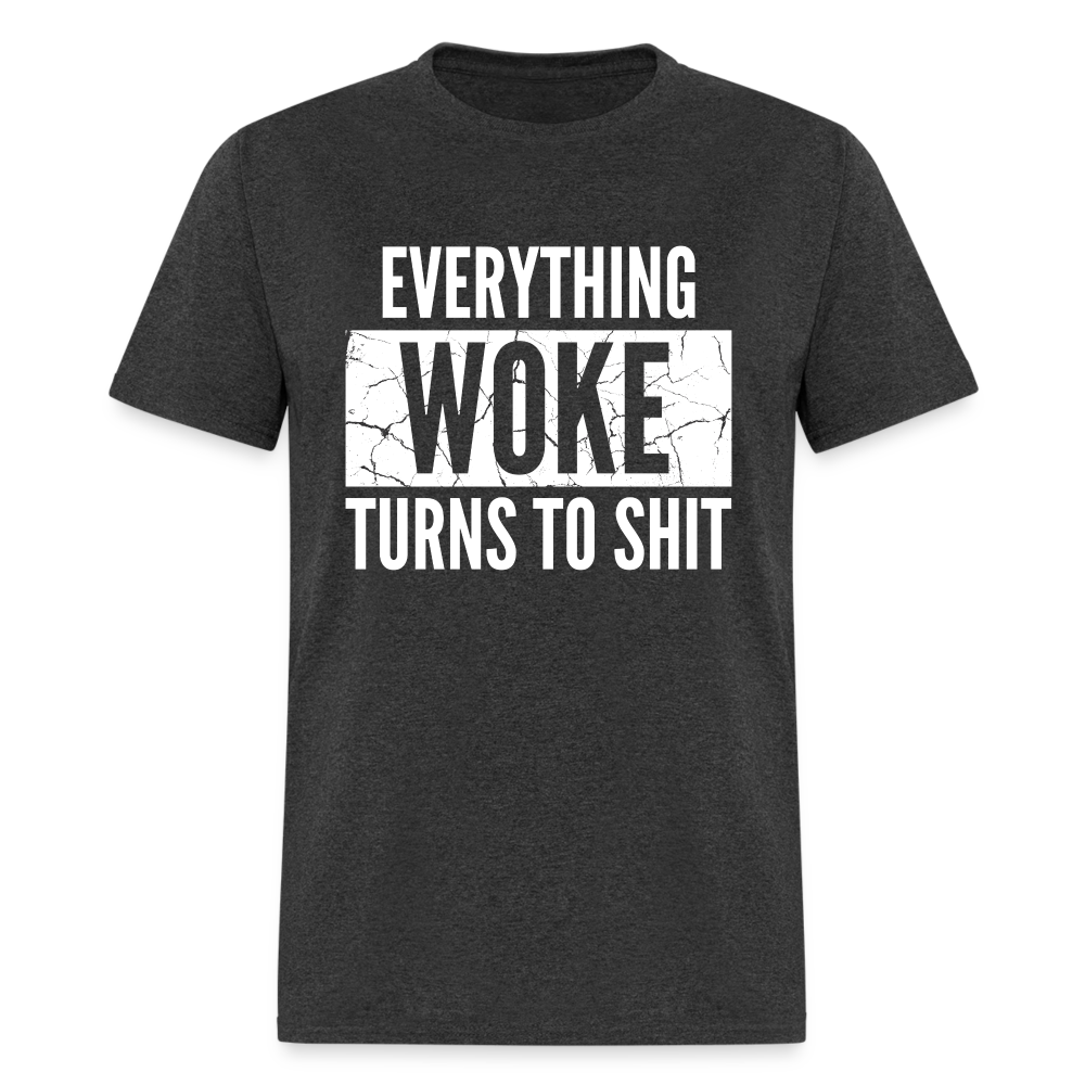 Everything woke turns to shit Classic T-Shirt - heather black