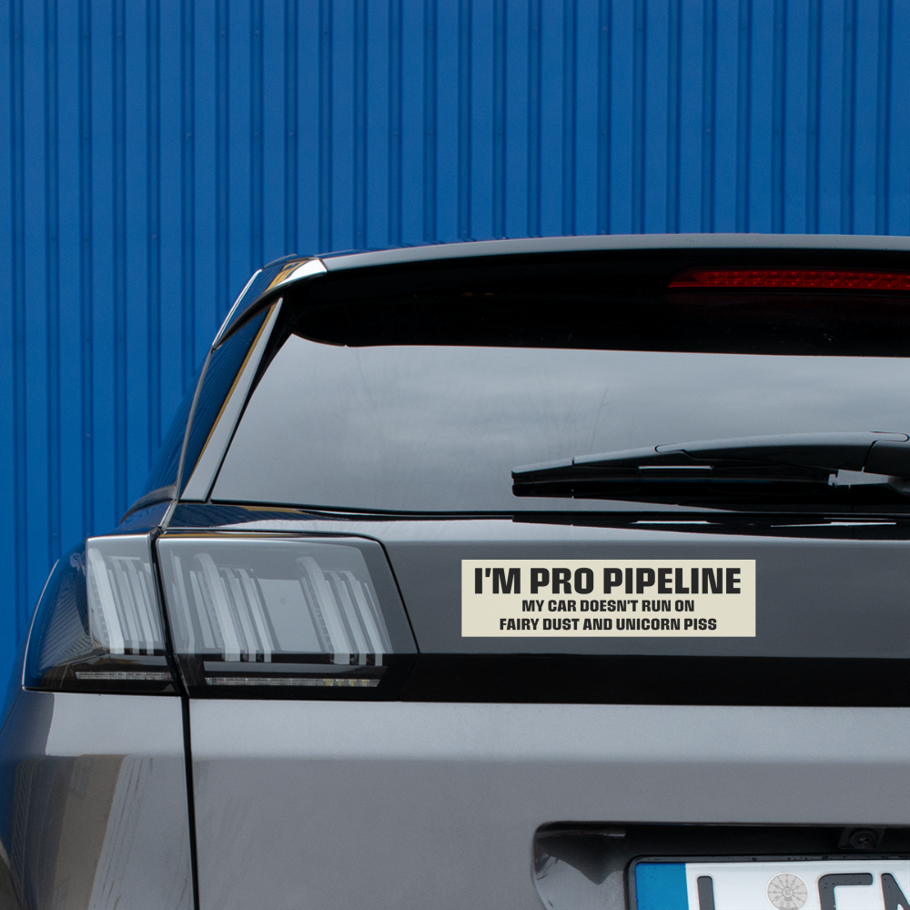 I'm pro pipeline funny Bumper Sticker - white matte