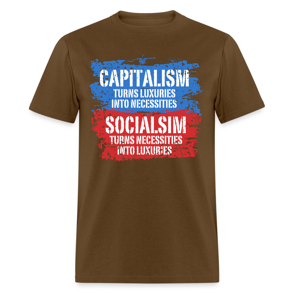 Capitalism vs Socialism Classic T-Shirt - brown