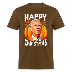 Happy Christmas Joe Biden Confused Halloween Classic T-Shirt - brown