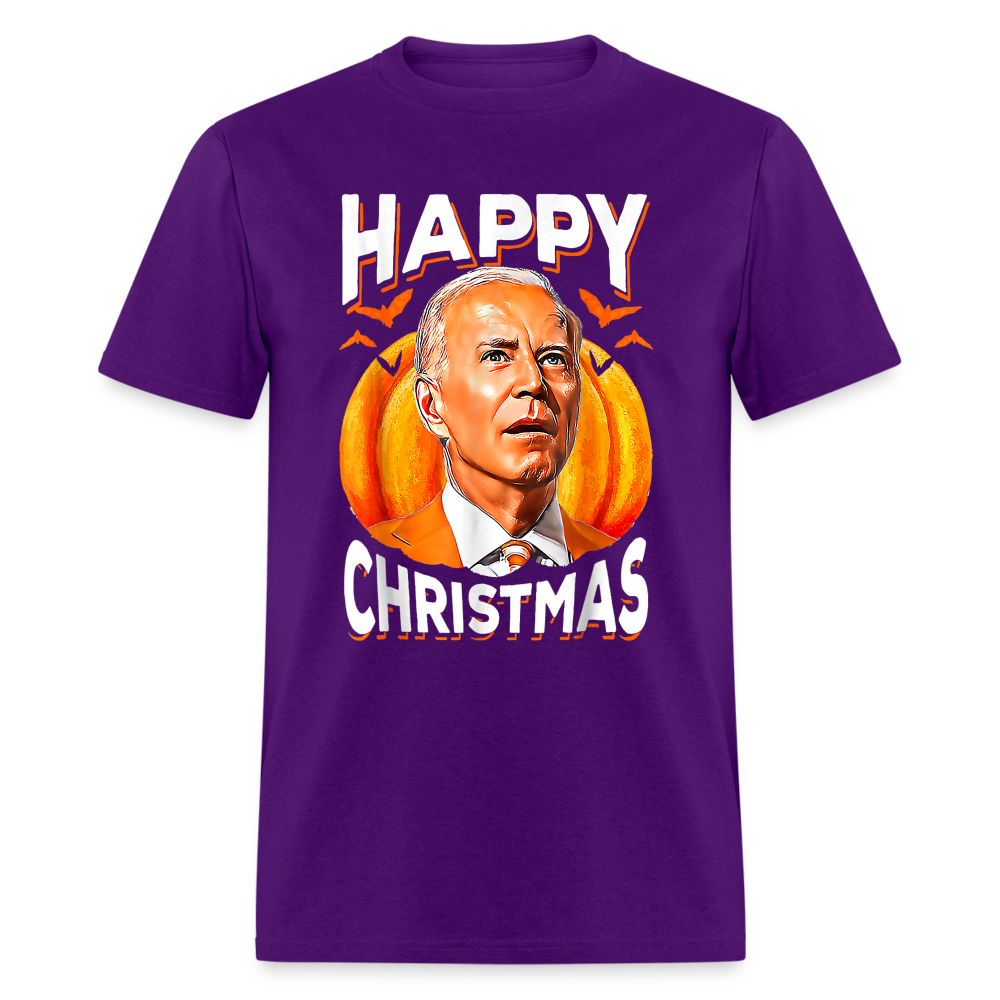 Happy Christmas Joe Biden Confused Halloween Classic T-Shirt - purple