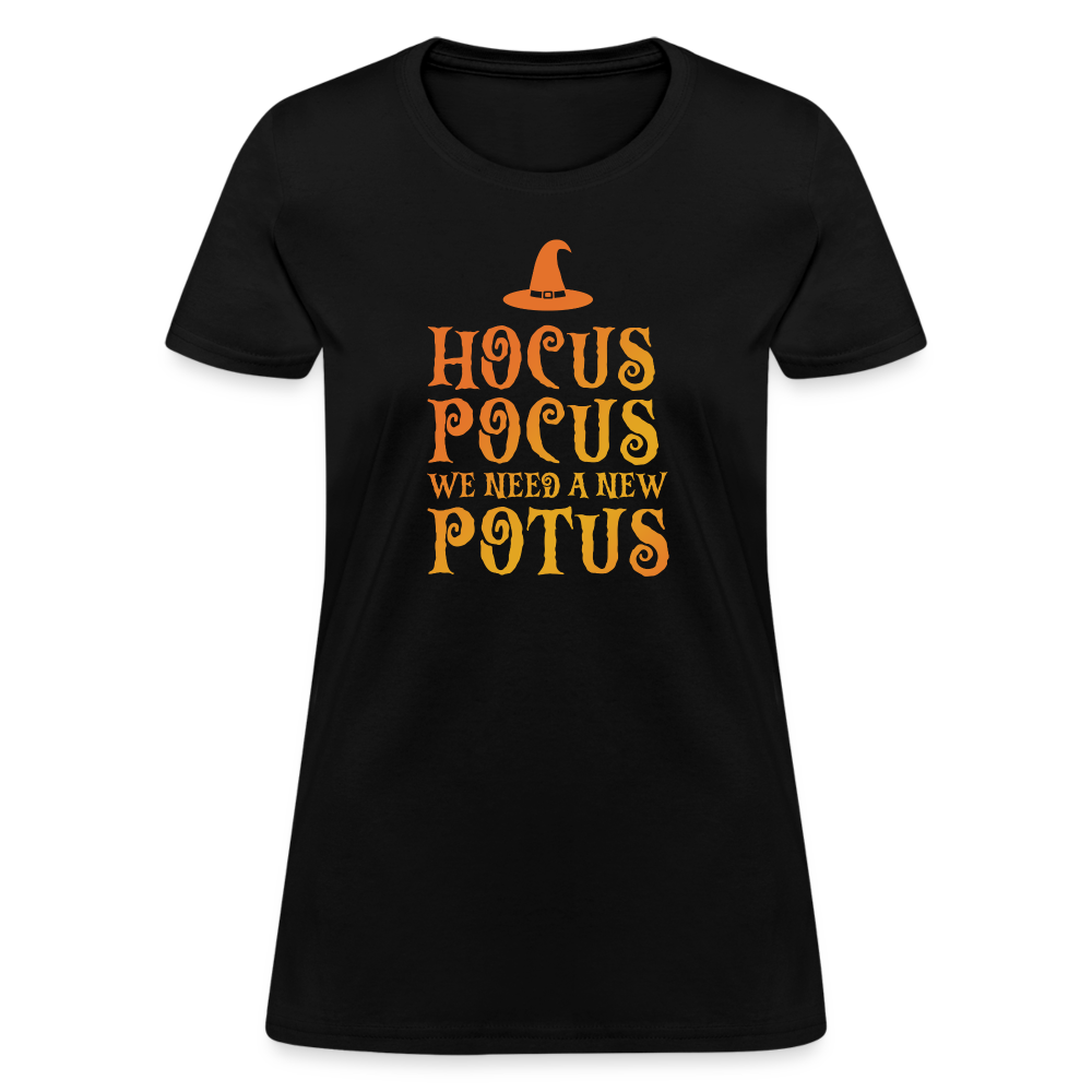 Hocus Pocus We Need A New POTUS Funny Women's T-Shirt - black