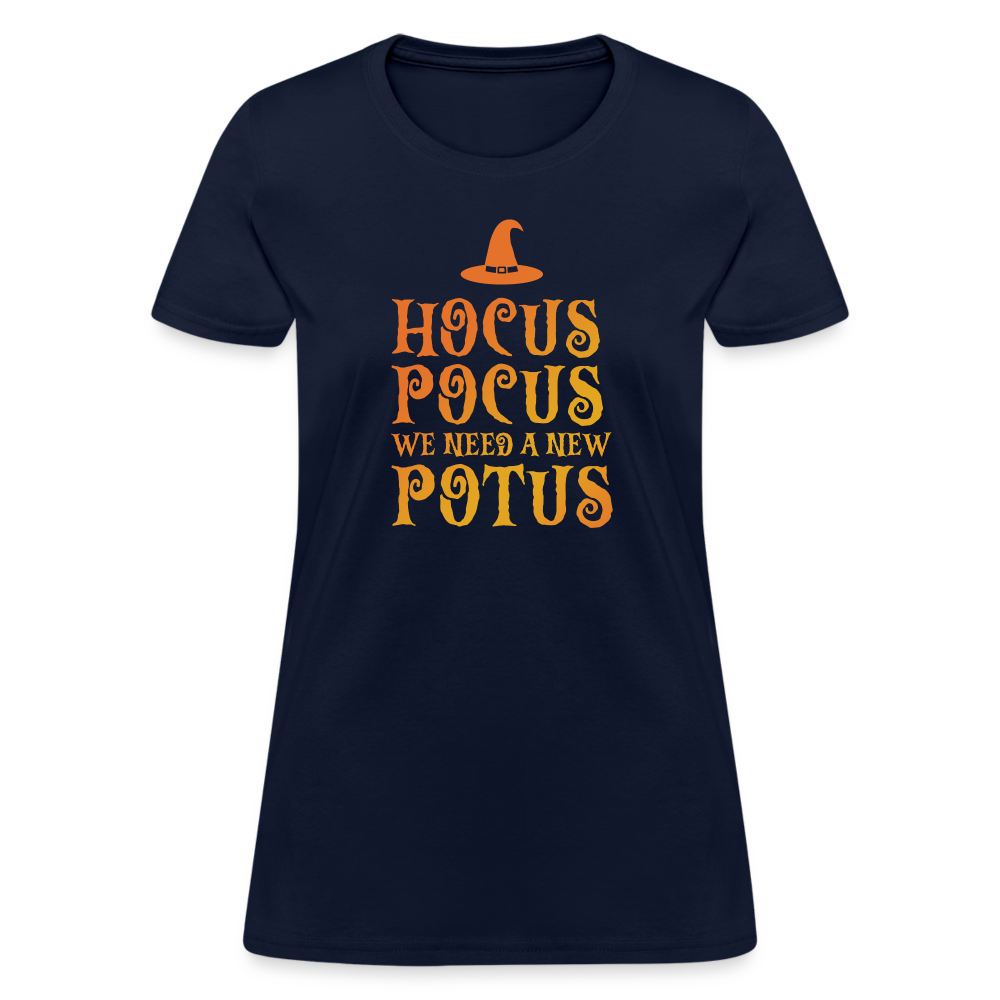 Hocus Pocus We Need A New POTUS Funny Women's T-Shirt - navy