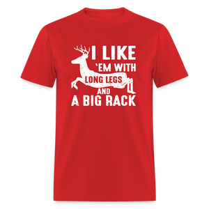 I Like 'Em With Long Legs And A Big Rack Funny Classic T-Shirt - red