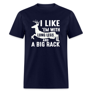 I Like 'Em With Long Legs And A Big Rack Funny Classic T-Shirt - navy